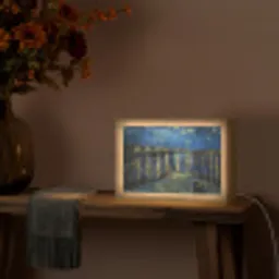 Van Gogh - Brug - Oude meesters Light Box met kabel (Tafellamp) klein -sfeer4
