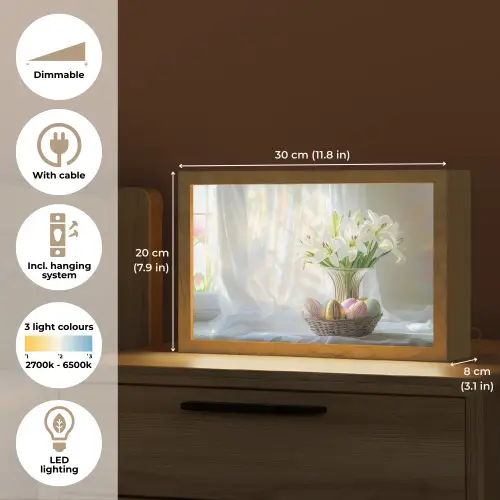 Vaas - Eieren - Bloemen Light Box met kabel (Tafellamp) klein -USP_EN