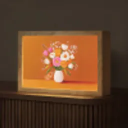 Vaas - Bloemen - Oranje Light Box met kabel (Tafellamp) klein -z3d_website