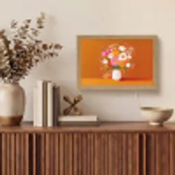 Vaas - Bloemen - Oranje Light Box met kabel (Tafellamp) klein -sfeer2