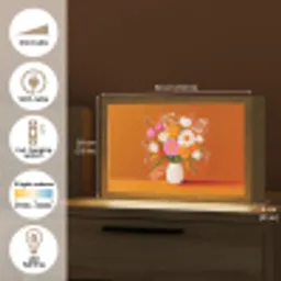 Vaas - Bloemen - Oranje Light Box met kabel (Tafellamp) klein -USP_EN