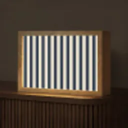 Verticale strepen - Blauw - Crème Light Box met kabel (Tafellamp) klein 924 -z3d_website