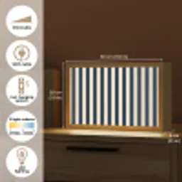 Verticale strepen - Blauw - Crème Light Box met kabel (Tafellamp) klein 924 -USP_EN