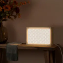 Vintage - Waaier -Crème Light Box met kabel (Tafellamp) klein 924 -sfeer4