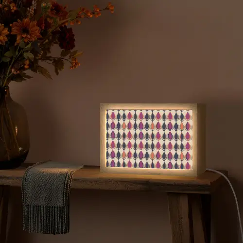 Vintage - Retro - Kleurrijk Light Box met kabel (Tafellamp) klein 924 -sfeer4