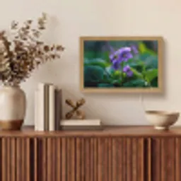 Viooltjes - Paars - Bloem - Bladeren Light Box met kabel (Tafellamp) klein -sfeer2