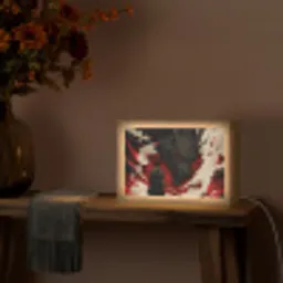 Krijger - Draak - Zwart - Rood - Rook Light Box met kabel (Tafellamp) klein -sfeer4