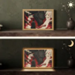 Krijger - Draak - Zwart - Rood - Rook Light Box met kabel (Tafellamp) klein -sfeer3