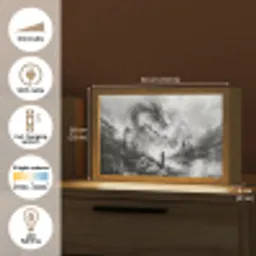 Krijger - Draak - Grijs Light Box met kabel (Tafellamp) klein -USP_EN