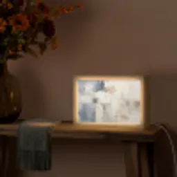 Aquarel - Abstract - Kunst Light Box met kabel (Tafellamp) klein -sfeer4