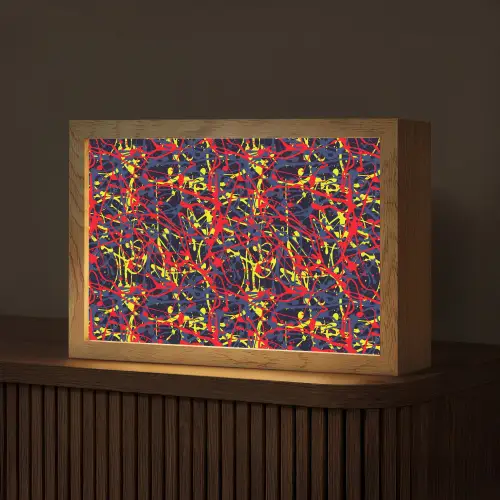 Waterverf - Rood - Geel Light Box met kabel (Tafellamp) klein 924 -z3d_website