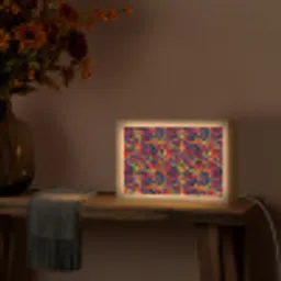 Waterverf - Rood - Geel Light Box met kabel (Tafellamp) klein 924 -sfeer4