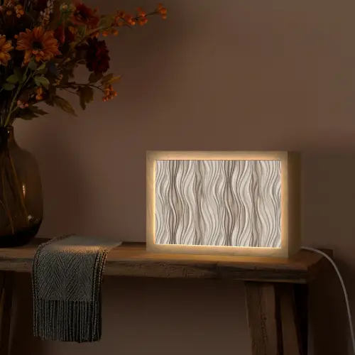 Golven - 3D - Crème Light Box met kabel (Tafellamp) klein 924 -sfeer4