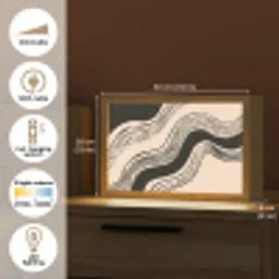 Golven - Zwart - Zandkleur Light Box met kabel (Tafellamp) klein -USP_EN
