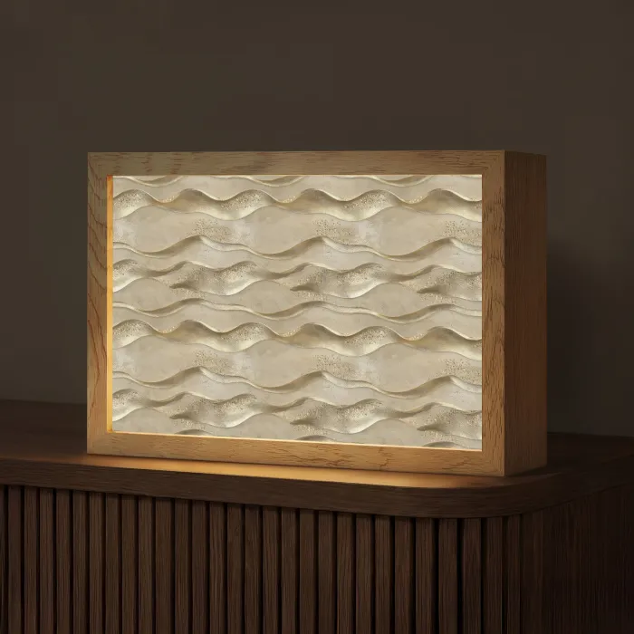 Golven - Patroon - Goud Light Box met kabel (Tafellamp) klein 924 -z3d_website
