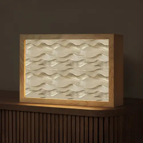 Golven - Patroon - Goud Light Box met kabel (Tafellamp) klein 924 -z3d_website