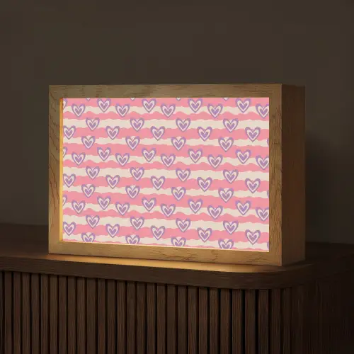 Golven - Patroon - Hartjes - Retro Light Box met kabel (Tafellamp) klein 924 -z3d_website