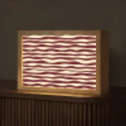 Golven - Rood - Patroon - Crème Light Box met kabel (Tafellamp) klein 924 -z3d_website