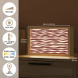 Golven - Rood - Patroon - Crème Light Box met kabel (Tafellamp) klein 924 -USP_EN