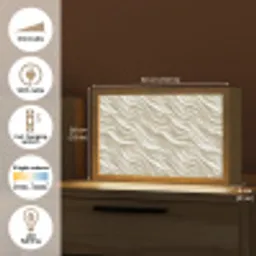 Golven - Wit - Minimalistisch Light Box met kabel (Tafellamp) klein 924 -USP_EN