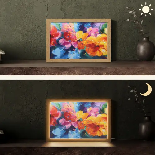 Golvend - Energie - warm Light Box met kabel (Tafellamp) klein -sfeer3