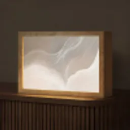 Golvende lijnen - Luchtstromen - Harmonieus Light Box met kabel (Tafellamp) klein -z3d_website