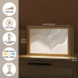 Golvende lijnen - Luchtstromen - Harmonieus Light Box met kabel (Tafellamp) klein -USP_EN