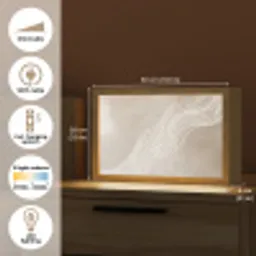 Golvende lijnen - Vloeiend - Zandkleurig Light Box met kabel (Tafellamp) klein -USP_EN
