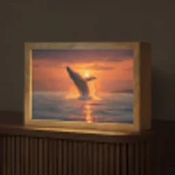 Walvis - Zon - Zee Light Box met kabel (Tafellamp) klein -z3d_website