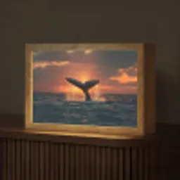 Walvis staart - Water - Zonsondergang Light Box met kabel (Tafellamp) klein -z3d_website