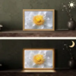 Wit - Bloem - Elegant Light Box met kabel (Tafellamp) klein -sfeer3