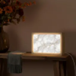 Wit - Goud - Marmer - Grijs Light Box met kabel (Tafellamp) klein 924 -sfeer4