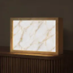 Wit - Goud - Marmer - Aders Light Box met kabel (Tafellamp) klein 924 -z3d_website