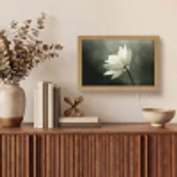 Wit - Lotus - Donker - Bloem Light Box met kabel (Tafellamp) klein -sfeer2