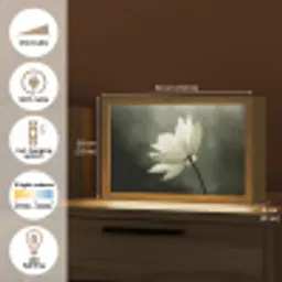 Wit - Lotus - Donker - Bloem Light Box met kabel (Tafellamp) klein -USP_EN