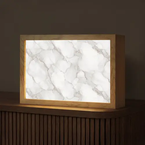 Wit - Marmer - Bruin Light Box met kabel (Tafellamp) klein 924 -z3d_website