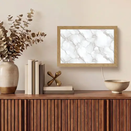 Wit - Marmer - Bruin Light Box met kabel (Tafellamp) klein 924 -sfeer2