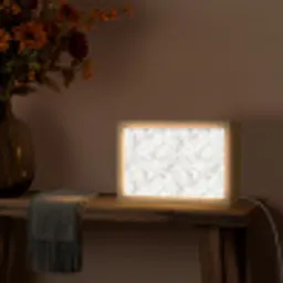 Wit - Marmer - Grijs Light Box met kabel (Tafellamp) klein 924 -sfeer4