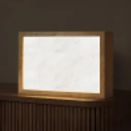 Wit - Marmer - Grijze aders Light Box met kabel (Tafellamp) klein 924 -z3d_website