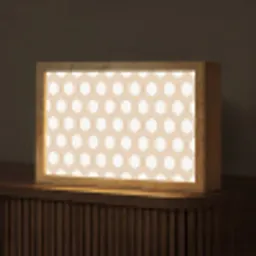 Wit - Patroon - Symmetrisch - Modern Light Box met kabel (Tafellamp) klein 924 -z3d_website