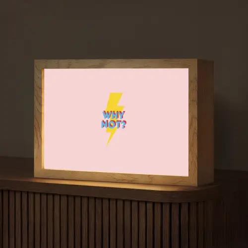 Why not - Bliksem - Roze Light Box met kabel (Tafellamp) klein -z3d_website