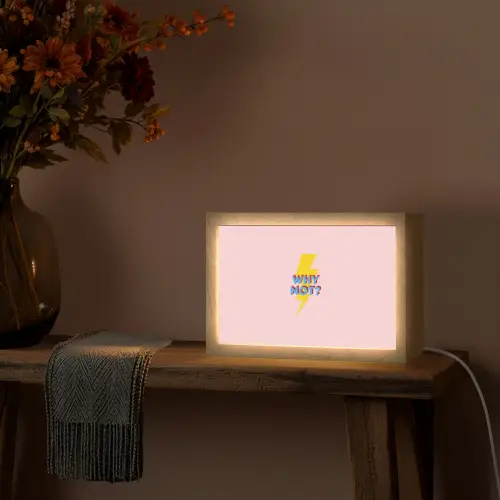 Why not - Bliksem - Roze Light Box met kabel (Tafellamp) klein -sfeer4