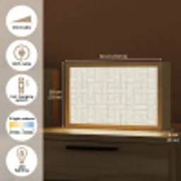 Vlechtwerk - Banen - Beige Light Box met kabel (Tafellamp) klein 924 -USP_EN