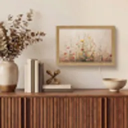 Wilde bloemen - Penseelstreken - Rustgevend Light Box met kabel (Tafellamp) klein -sfeer2