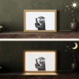 Wijnfles - Otter - Zwart Light Box met kabel (Tafellamp) klein -sfeer3