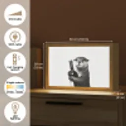 Wijnfles - Otter - Zwart Light Box met kabel (Tafellamp) klein -USP_EN