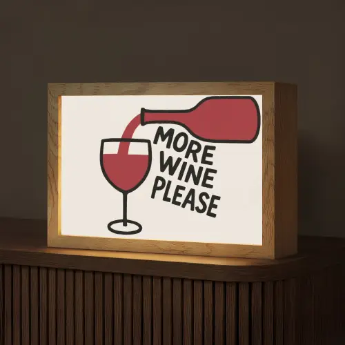 Wijnfles - Quote - Rood - Glas Light Box met kabel (Tafellamp) klein -z3d_website