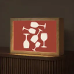 Wijnglazen - Silhouetten - Wit Light Box met kabel (Tafellamp) klein -z3d_website