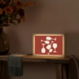 Wijnglazen - Silhouetten - Wit Light Box met kabel (Tafellamp) klein -sfeer4