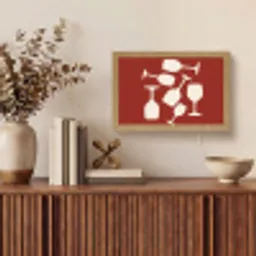 Wijnglazen - Silhouetten - Wit Light Box met kabel (Tafellamp) klein -sfeer2